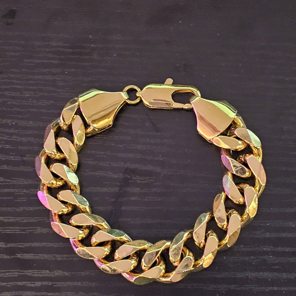 Heavy costume gold men's bracelet